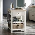 Modern Small Kitchen Island - 1 Drawer - White Painted