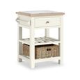 Modern Small Kitchen Island - 1 Drawer - White Painted
