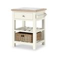 Modern Small Kitchen Island - 1 Drawer - White Painted