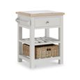 Modern Small Kitchen Island - 1 Drawer - Grey Painted