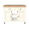 Cream Kitchen Island - Butchers Block