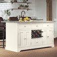 Cream Kitchen Island - Grey Granite Top