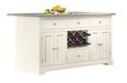 Cream Kitchen Island - Grey Granite Top