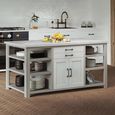 Greystone Reclaimed Wood Kitchen Island - 2 Door