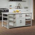 Greystone Reclaimed Wood Kitchen Island - 2 Door