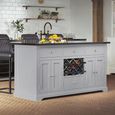 Grey Kitchen Island - Granite Top