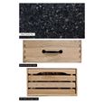 Oak Kitchen Island - 1 Drawer - Black Granite Top