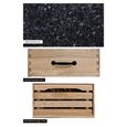 Oak Kitchen Island - 3 Drawer - Black Granite Top