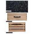 Oak Kitchen Island - 4 Drawer - Black Granite Top