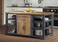Splash Blue Kitchen Island - Reclaimed Wood - 2 Door