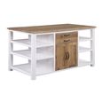 Splash of White Reclaimed Wood Kitchen Island - 2 Door