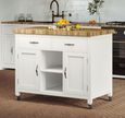 White Kitchen Island - Butchers Block