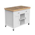 White Kitchen Island - Butchers Block