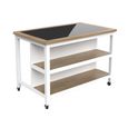White Open Kitchen Island - Breakfast Bar