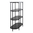 Vita Curved Open Shelving Unit - Black Melamine