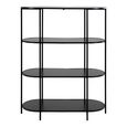 Vita Curved Open Shelving Unit - Black Melamine