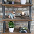 Shelves - Black Metal Pipe - 5 Wooden Shelves