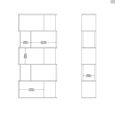Maze Bookcase - Open - Oak and White