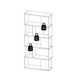 Maze Bookcase - Open - Oak and White