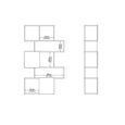 Maze Bookcase - Asymmetrical Design - 3 Sliding Door - Oak and Concrete