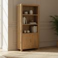 Thurlestone Curved Large Bookcase - with Cupboard - Oak