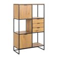 Swindon Storage Bookcase - Oak and Black Metal