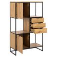 Swindon Storage Bookcase - Oak and Black Metal