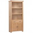 Treviso Tall Bookcase - with Cupboard - Oak