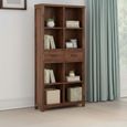 Andorra Tall Bookcase - 2 Drawer - Dark Acacia