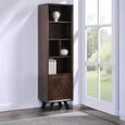 Nevada Narrow Bookcase - with Cupboard - Parquet Style Wood