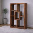 Cube Honey Lacquered Sheesham Open Display Unit, 4 Shelves Bookshelf