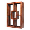 Cube Honey Lacquered Sheesham Open Display Unit, 4 Shelves Bookshelf