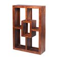 Cube Honey Lacquered Sheesham Open Display Unit, 4 Shelves Bookshelf