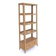 Henley Oak and Rattan Tall Bookcase