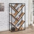 Urban Diagonal Bookcase - Industrial Style - Rustic Wood