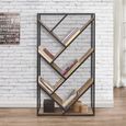 Urban Diagonal Bookcase - Industrial Style - Rustic Wood
