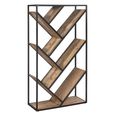 Urban Diagonal Bookcase - Industrial Style - Rustic Wood