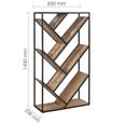 Urban Diagonal Bookcase - Industrial Style - Rustic Wood