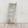Oslo Bookcase - 1 Drawer - Leaning - White and Oak