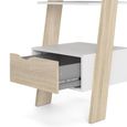 Oslo Bookcase - 1 Drawer - Leaning - White and Oak