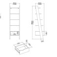 Oslo Bookcase - 1 Drawer - Leaning - White and Oak
