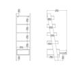 Oslo Bookcase - 1 Drawer - Leaning - White and Oak