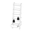 Oslo Bookcase - 1 Drawer - Leaning - White and Oak