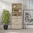 Prima Bookcase - 4 Drawer - Oak
