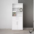 Prima Bookcase - High - 2 Door - 2 Drawer - White