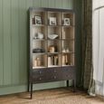 Barwick Bookcase - 6 Drawer - Triple - Charcoal