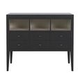Barwick Bookcase - 6 Drawer - Low - Charcoal