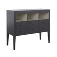 Barwick Bookcase - 6 Drawer - Low - Charcoal