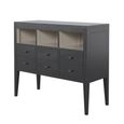 Barwick Bookcase - 6 Drawer - Low - Charcoal