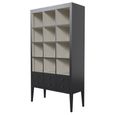 Barwick Bookcase - 6 Drawer - Triple - Charcoal